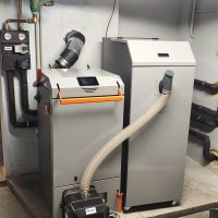 Kombinovaný kotel Blaze Praktik Combi 25 + zásobník na pelety objem 370l. Instalace vč. akumulační nádrže Concept objem 800l