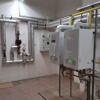 Kaskáda kondenzačních plynových kotlů BAXI Luna Duo-tec MP 1.50 - kotelna 2x 49kW (po realizaci)