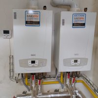 Kaskáda plynových kondenzačních kotlů Baxi Luna Duo-tec MP 1.50 (výkon celkem 90kW)